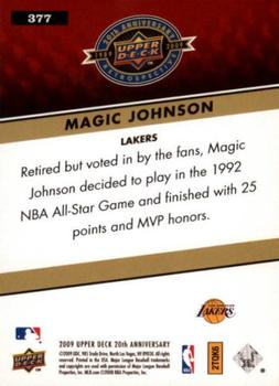 2009 Upper Deck 20th Anniversary #377 Magic Johnson Back