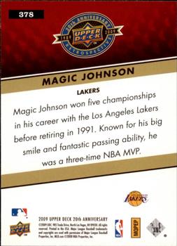 2009 Upper Deck 20th Anniversary #378 Magic Johnson Back