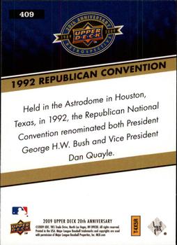 2009 Upper Deck 20th Anniversary #409 1992 Republican Convention Back