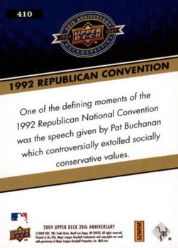 2009 Upper Deck 20th Anniversary #410 1992 Republican Convention Back