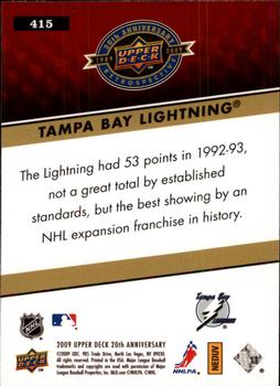 2009 Upper Deck 20th Anniversary #415 Tampa Bay Lightning Back