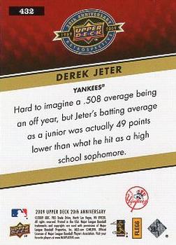 2009 Upper Deck 20th Anniversary #432 Derek Jeter Back