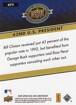 2009 Upper Deck 20th Anniversary #477 Bill Clinton Back