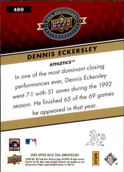 2009 Upper Deck 20th Anniversary #489 Dennis Eckersley Back