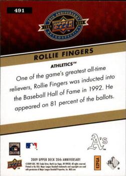 2009 Upper Deck 20th Anniversary #491 Rollie Fingers Back