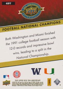 2009 Upper Deck 20th Anniversary #497 Football National Champions Back