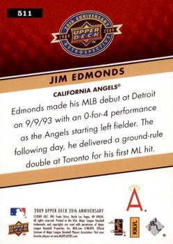 2009 Upper Deck 20th Anniversary #511 Jim Edmonds Back