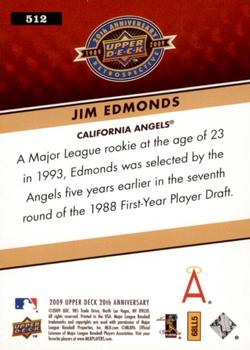 2009 Upper Deck 20th Anniversary #512 Jim Edmonds Back
