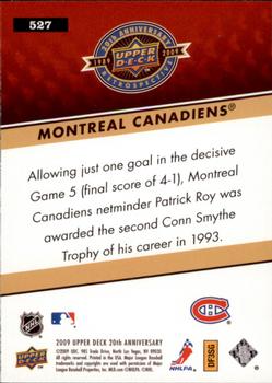 2009 Upper Deck 20th Anniversary #527 Montreal Canadiens Back