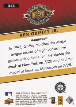 2009 Upper Deck 20th Anniversary #552 Ken Griffey Jr. Back