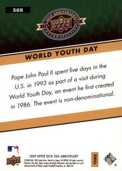 2009 Upper Deck 20th Anniversary #568 World Youth Day Back