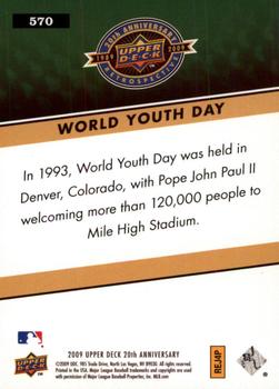 2009 Upper Deck 20th Anniversary #570 World Youth Day Back