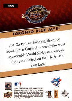 2009 Upper Deck 20th Anniversary #588 Toronto Blue Jays Back