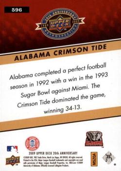 2009 Upper Deck 20th Anniversary #596 Alabama Crimson Tide Back