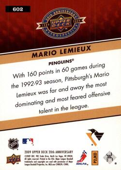 2009 Upper Deck 20th Anniversary #602 Mario Lemieux Back