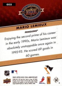 2009 Upper Deck 20th Anniversary #603 Mario Lemieux Back