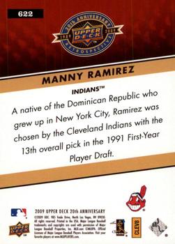 2009 Upper Deck 20th Anniversary #622 Manny Ramirez Back