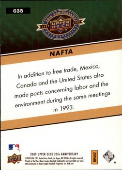 2009 Upper Deck 20th Anniversary #635 NAFTA Back