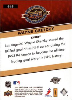 2009 Upper Deck 20th Anniversary #646 Wayne Gretzky Back