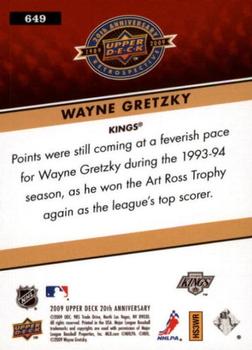 2009 Upper Deck 20th Anniversary #649 Wayne Gretzky Back