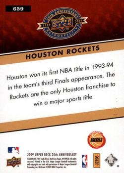 2009 Upper Deck 20th Anniversary #659 Houston Rockets Back