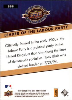 2009 Upper Deck 20th Anniversary #666 Leader of the Labour Party Back