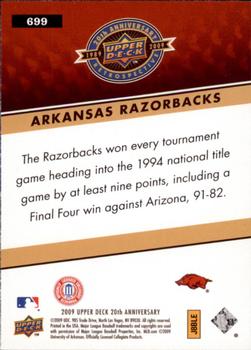2009 Upper Deck 20th Anniversary #699 Arkansas Razorbacks Back