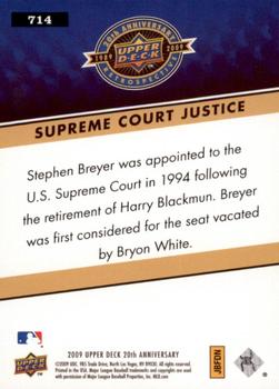 2009 Upper Deck 20th Anniversary #714 Supreme Court Justice Back