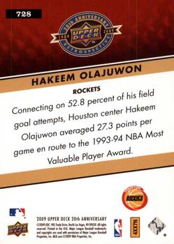 2009 Upper Deck 20th Anniversary #728 Hakeem Olajuwon Back