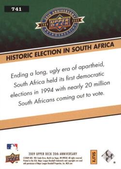 2009 Upper Deck 20th Anniversary #741 Historical Election in South Africa Back