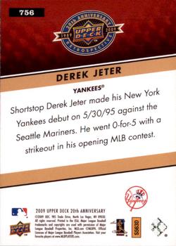 2009 Upper Deck 20th Anniversary #756 Derek Jeter Back