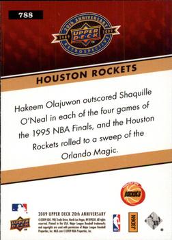 2009 Upper Deck 20th Anniversary #788 Houston Rockets Back