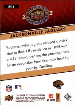 2009 Upper Deck 20th Anniversary #801 Jacksonville Jaguars Back