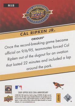 2009 Upper Deck 20th Anniversary #812 Cal Ripken Jr. Back