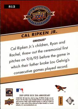 2009 Upper Deck 20th Anniversary #813 Cal Ripken Jr. Back