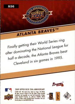 2009 Upper Deck 20th Anniversary #836 Atlanta Braves Back