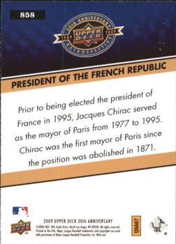 2009 Upper Deck 20th Anniversary #858 Jacques Chirac Back
