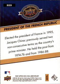 2009 Upper Deck 20th Anniversary #859 Jacques Chirac Back