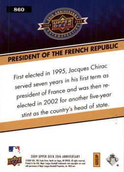 2009 Upper Deck 20th Anniversary #860 Jacques Chirac Back