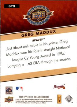 2009 Upper Deck 20th Anniversary #873 Greg Maddux Back