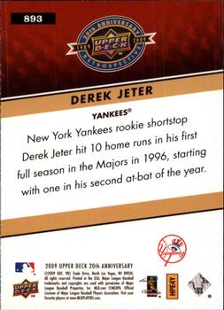 2009 Upper Deck 20th Anniversary #893 Derek Jeter Back