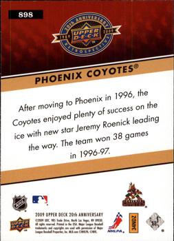 2009 Upper Deck 20th Anniversary #898 Phoenix Coyotes Back