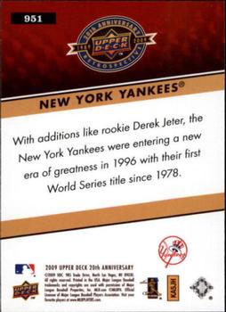2009 Upper Deck 20th Anniversary #951 New York Yankees Back