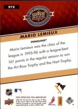 2009 Upper Deck 20th Anniversary #972 Mario Lemieux Back