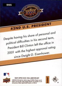 2009 Upper Deck 20th Anniversary #995 Bill Clinton Back