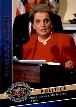 2009 Upper Deck 20th Anniversary #998 Madeleine Albright Front