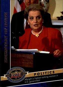 2009 Upper Deck 20th Anniversary #999 Madeleine Albright Front