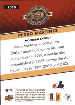 2009 Upper Deck 20th Anniversary #1078 Pedro Martinez Back