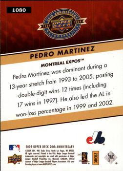 2009 Upper Deck 20th Anniversary #1080 Pedro Martinez Back