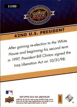 2009 Upper Deck 20th Anniversary #1100 Bill Clinton Back